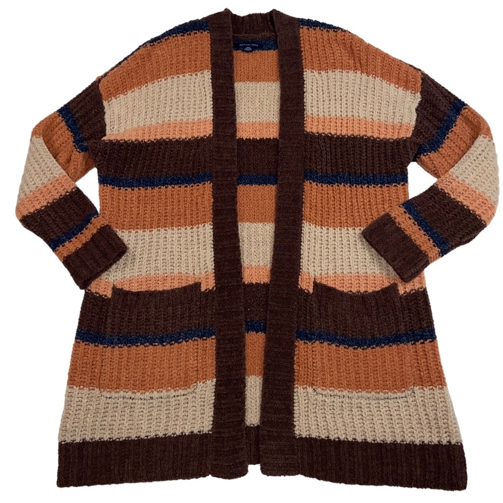 American Eagle Chenille Striped Oversized Open Cardigan - Women’s XS Small - Picture 2 of 10